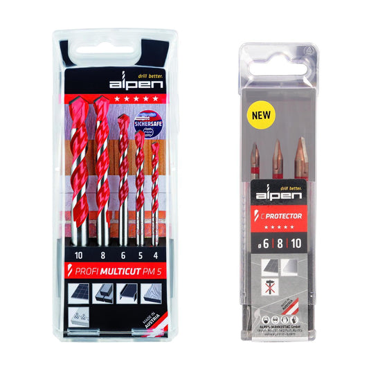 Pack Estuches Brocas Alpen (3 Brocas Porcelanicos Y 5 Multiusos)