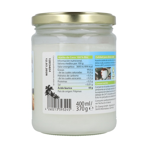 Aceite de coco BIO Dr. Goerg 400ml