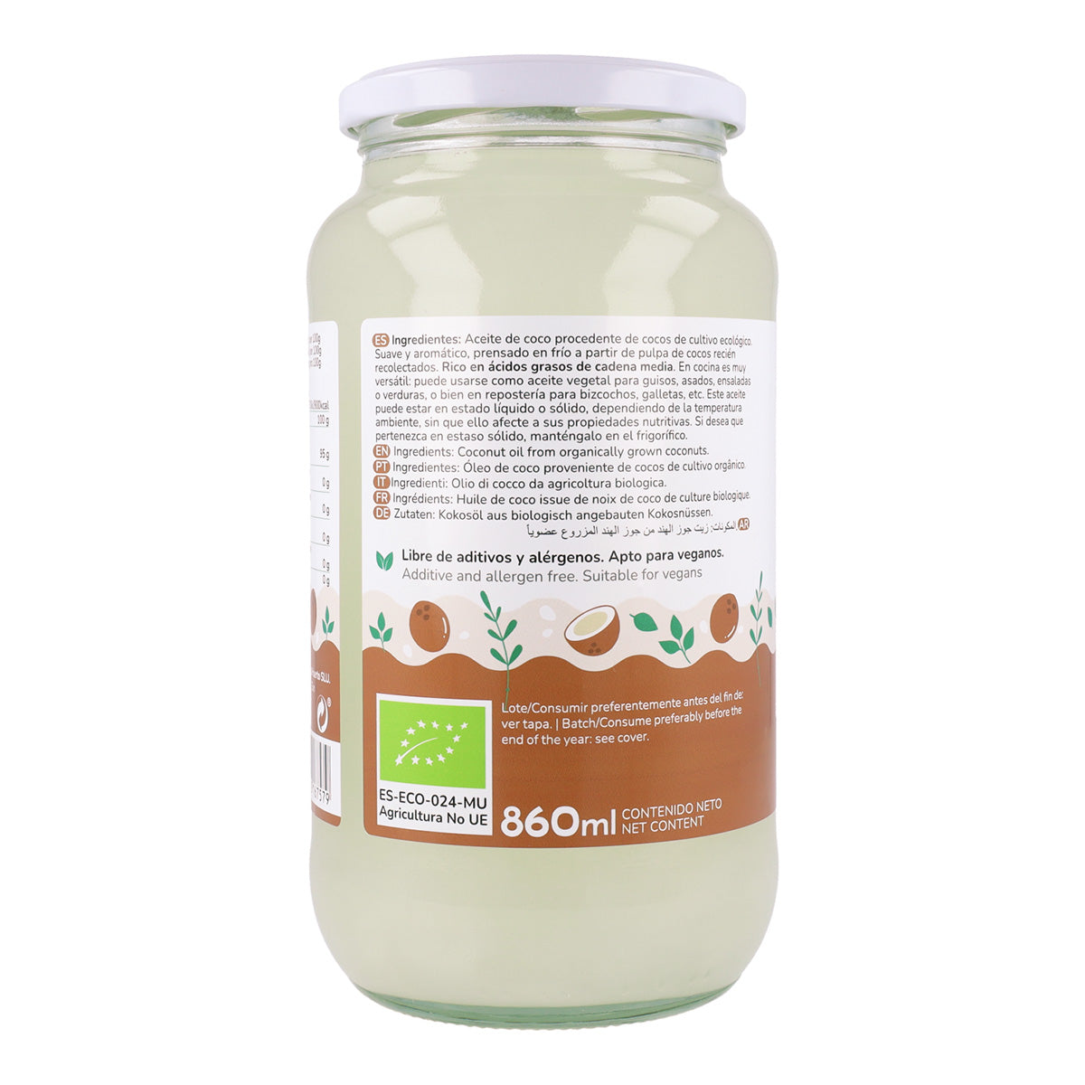 Aceite de coco ECO Planeta Huerto 860 ml