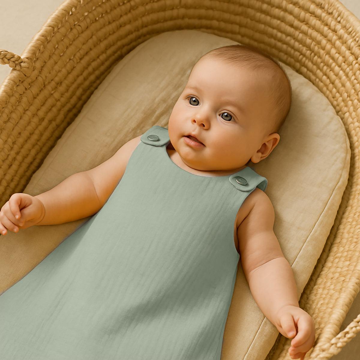 Saco De Dormir De Verano De Algodón Orgánico Verde