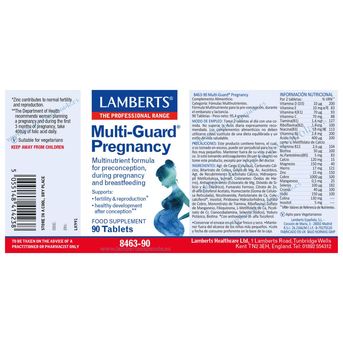 Multi-Guard® Pregnancy Lamberts 90 Tabletas