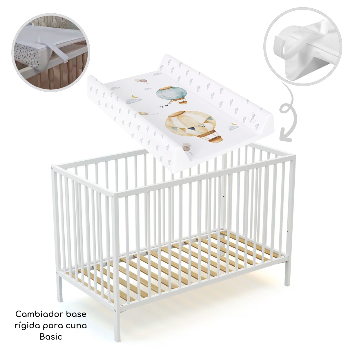 Cambiador Base Rígida Para Cuna Basic Balloons
