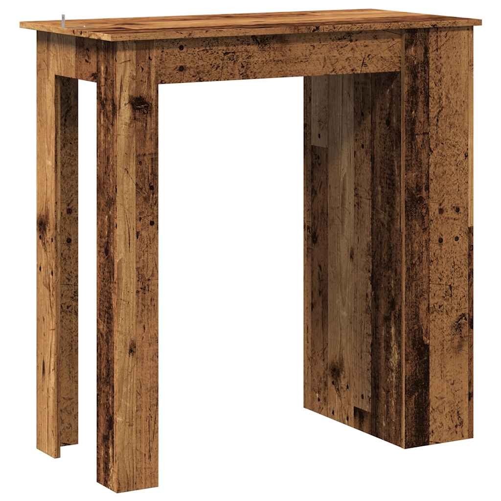 Mesa Bar Con Estante Almacenaje Envejecida 102x50x103,5 Cm_4
