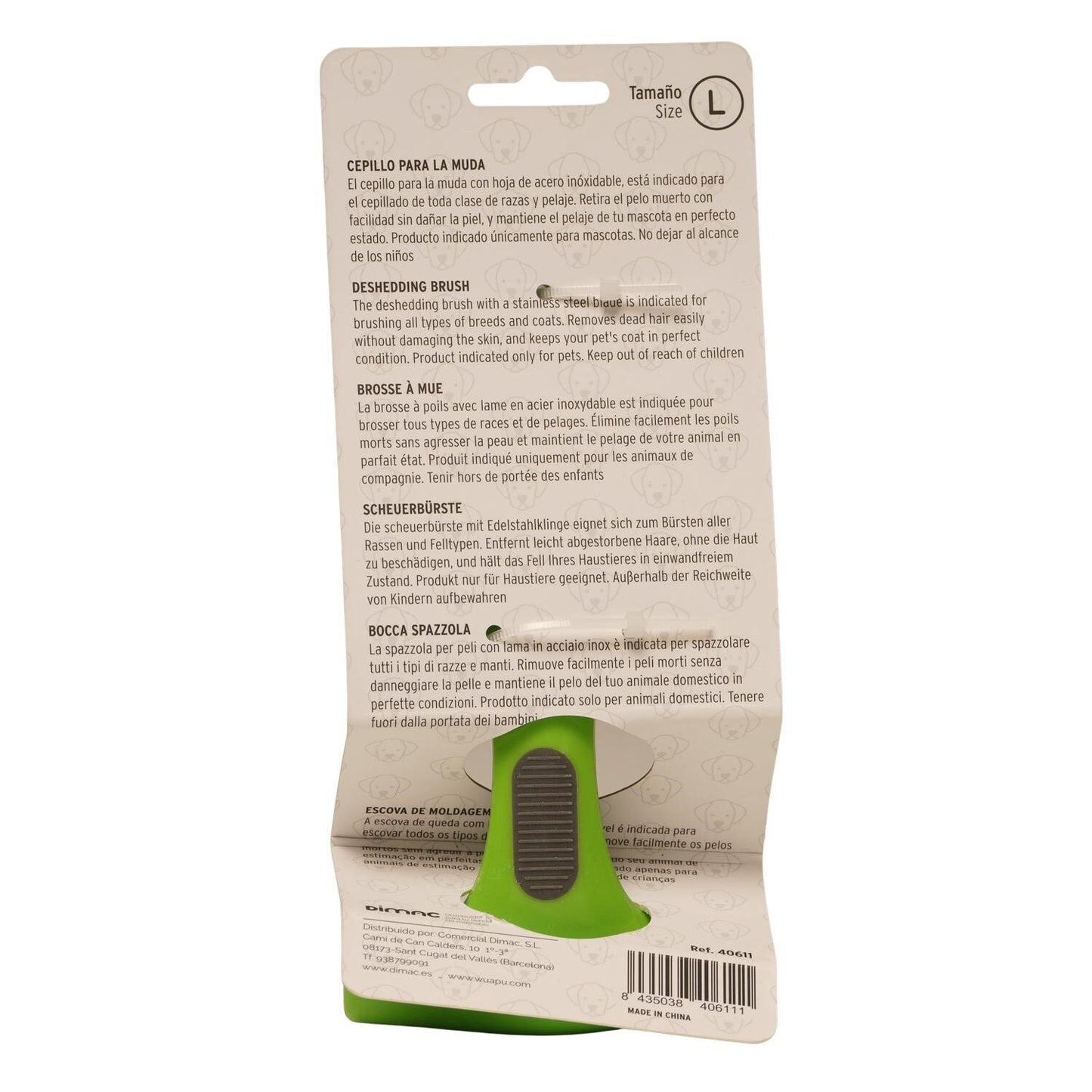 Cepillo Metálico Para Muda De Perro Wuapu Talla L, Para Eliminar La Capa Inferior Y Pelos Muertos