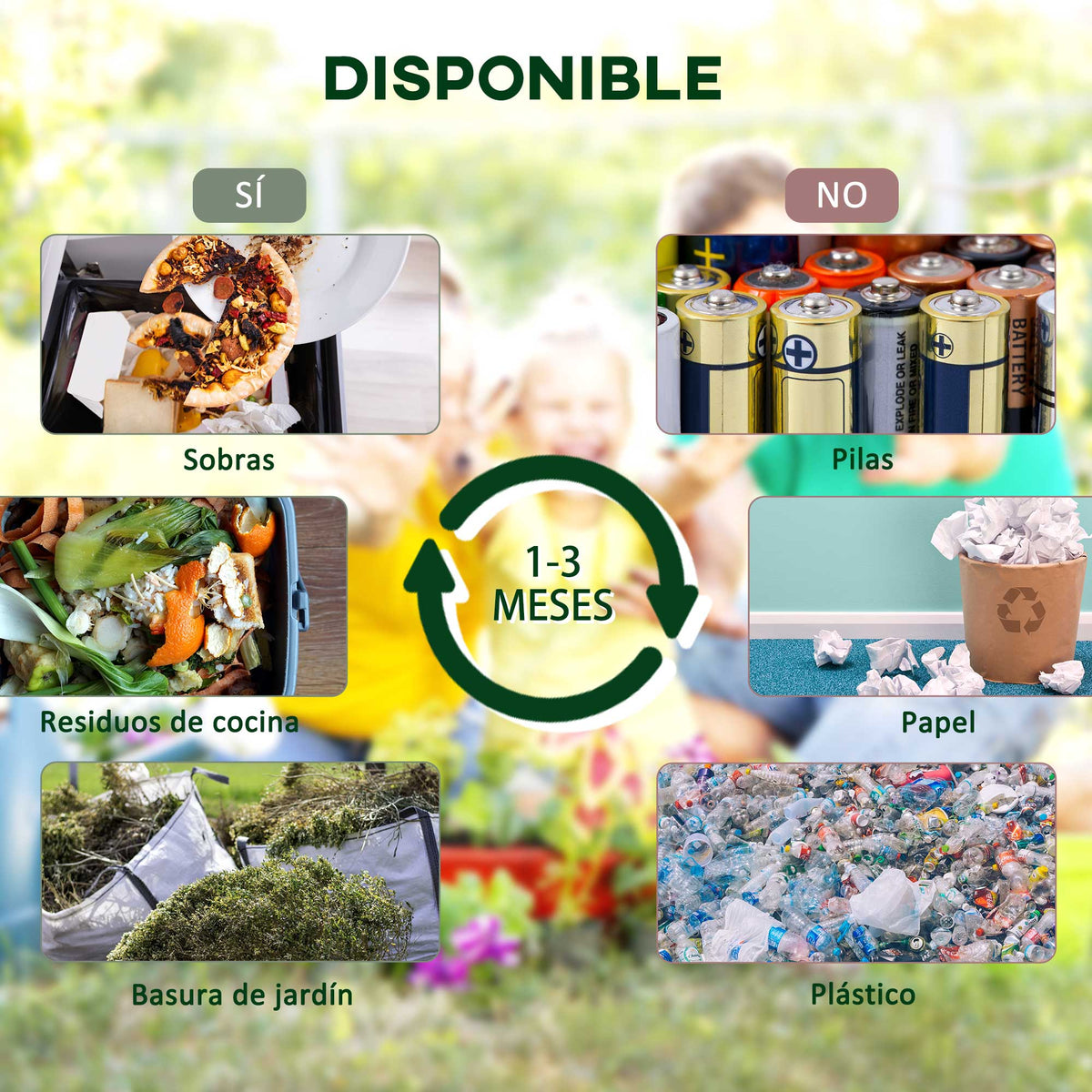 Outsunny Compostador Giratorio 130l De Doble Cámara 67x60x77 Cm Negro_5