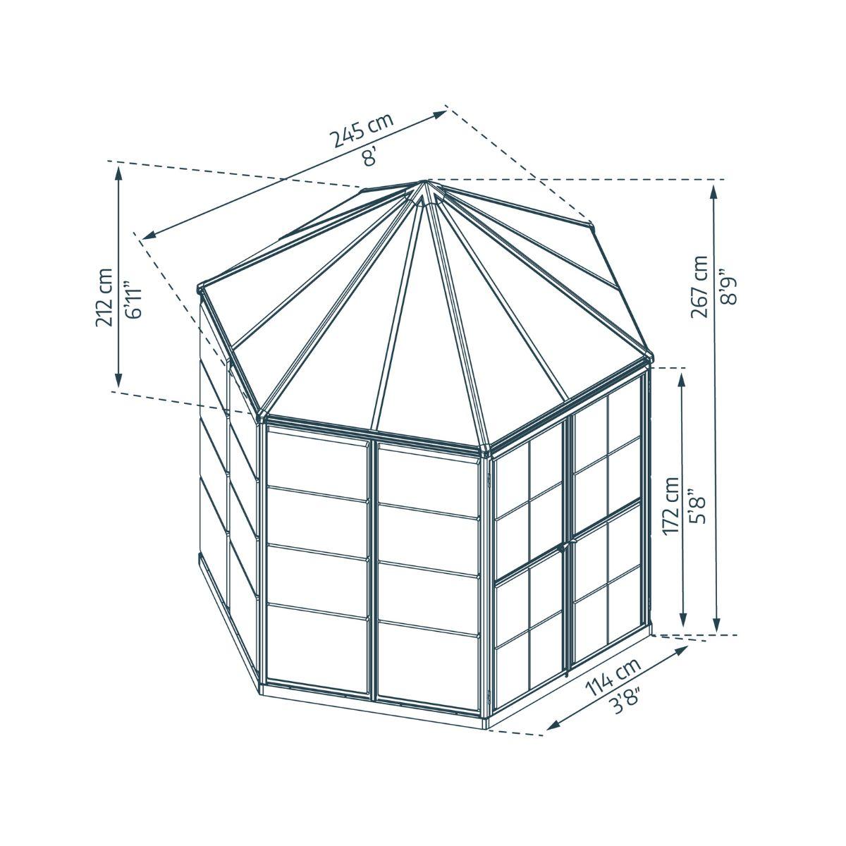 Invernadero hexagonal Oasis 247x213x267 cm