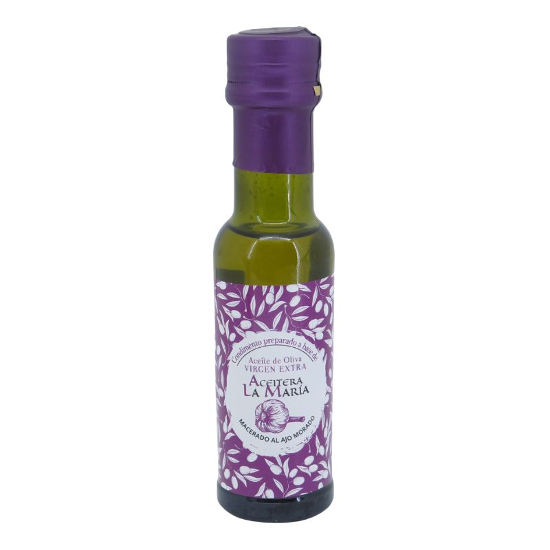 Aceite De Oliva Virgen Extra Macerado Al Ajo Morado 100 Ml Cristal