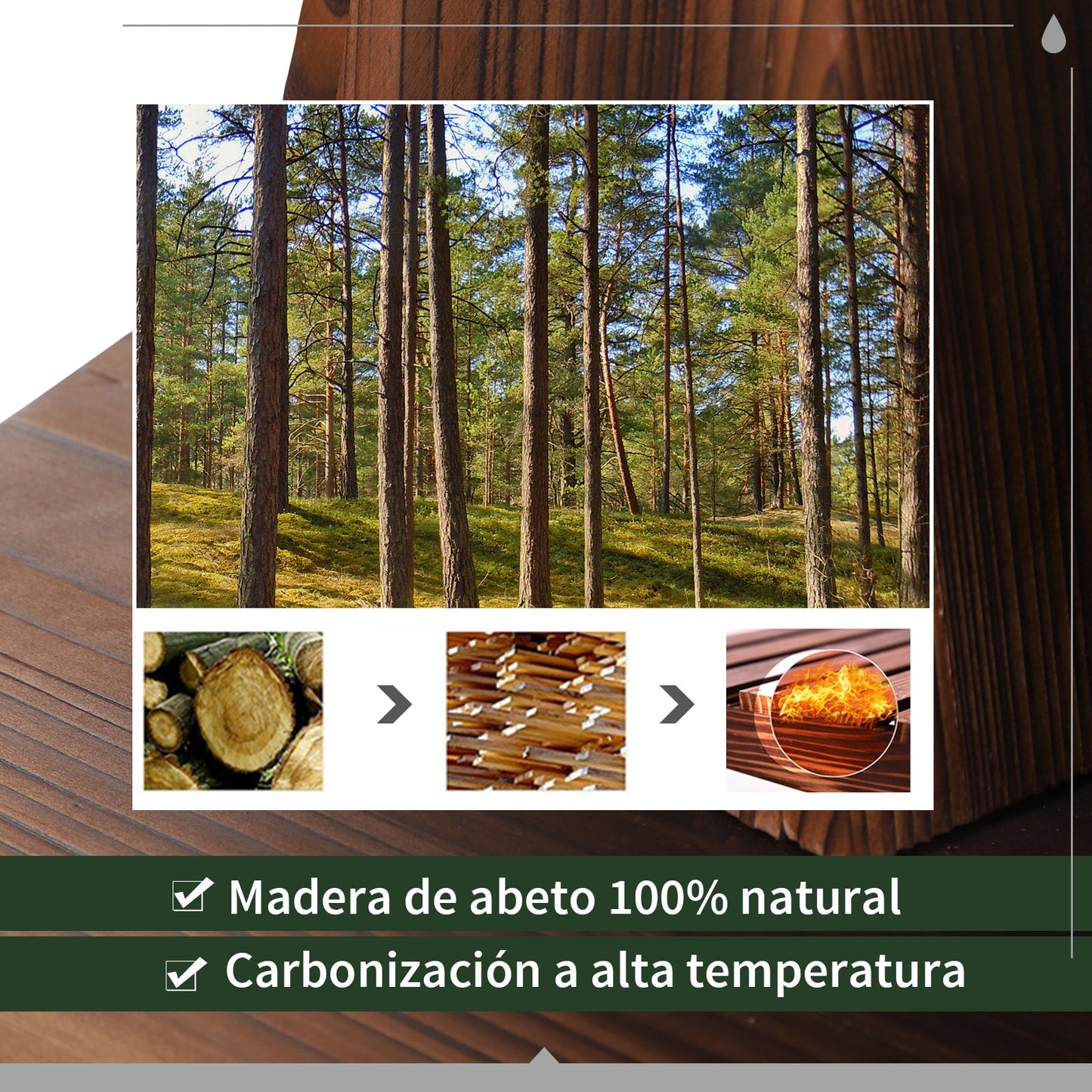 Outsunny Fuente De Agua De Madera En Cascada De 2 Niveles Con Bomba Eléctrica_5
