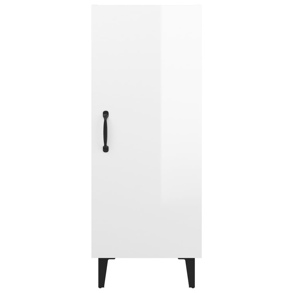 Aparador De Madera Contrachapada Blanco Brillante 34,5x34x90 Cm / Vetonek_5