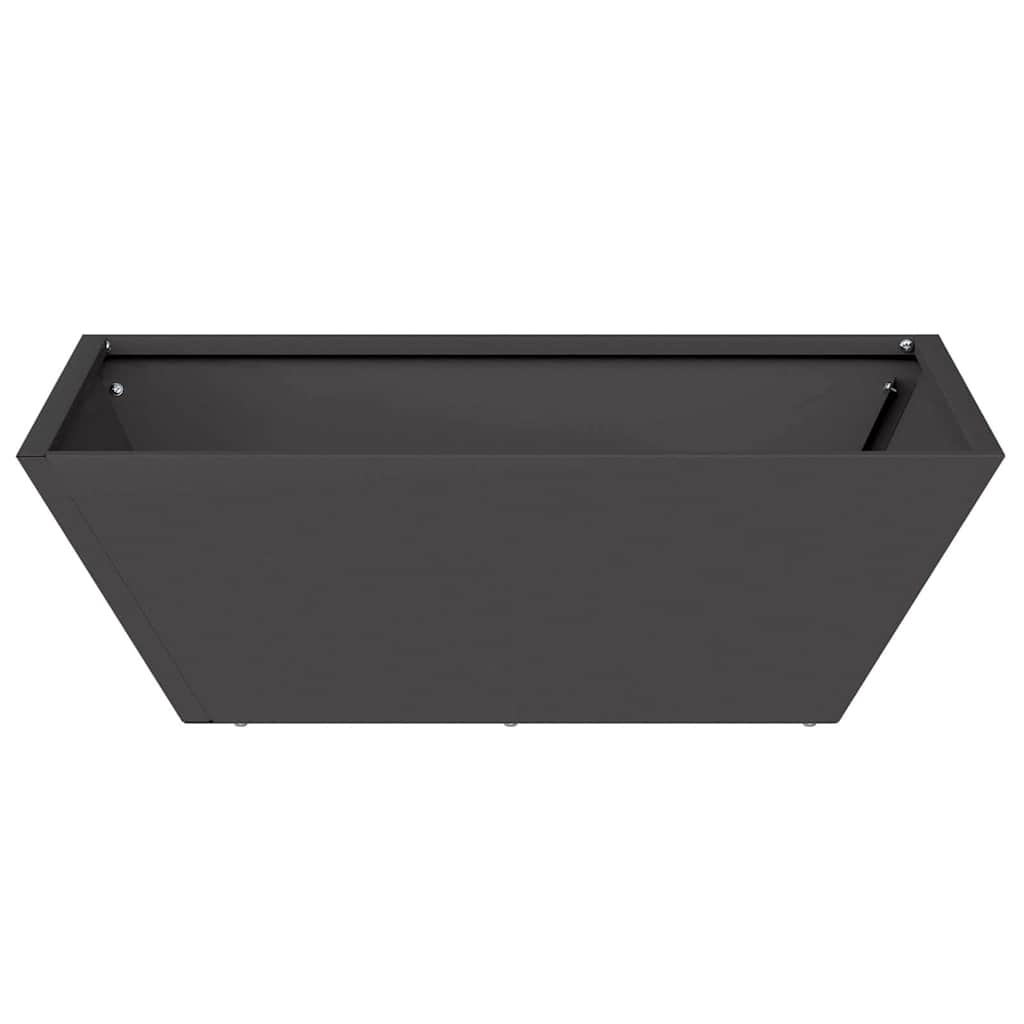 Macetero De Jardín Negro 50 X 50 X 15 Cm Acero Laminado En Frío_5