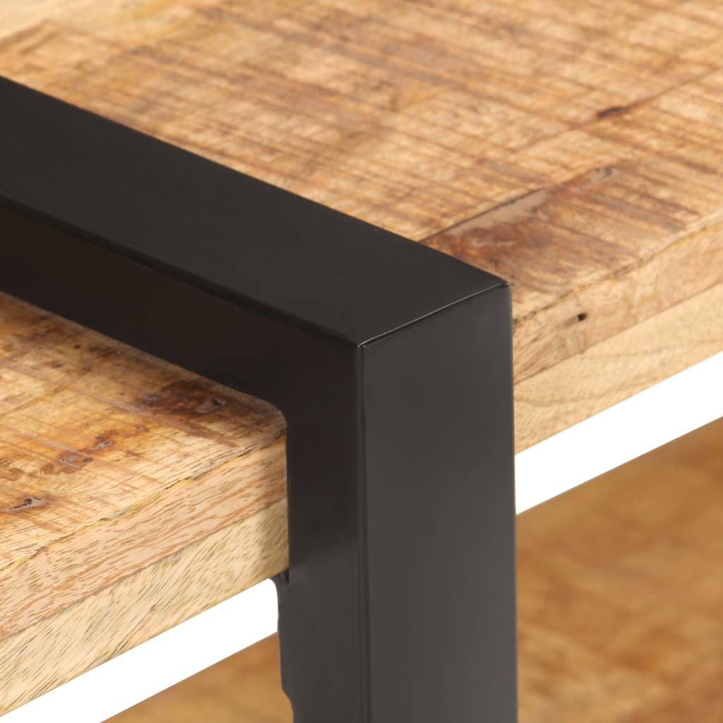 Mesita De Noche De Madera De Mango Rugosa 50x40x40 Cm_4