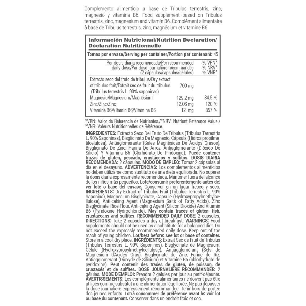Tribulus + Zmb6 - 90 Cápsulas Vegetales - Aumenta La Resistencia - Masmusculo_5