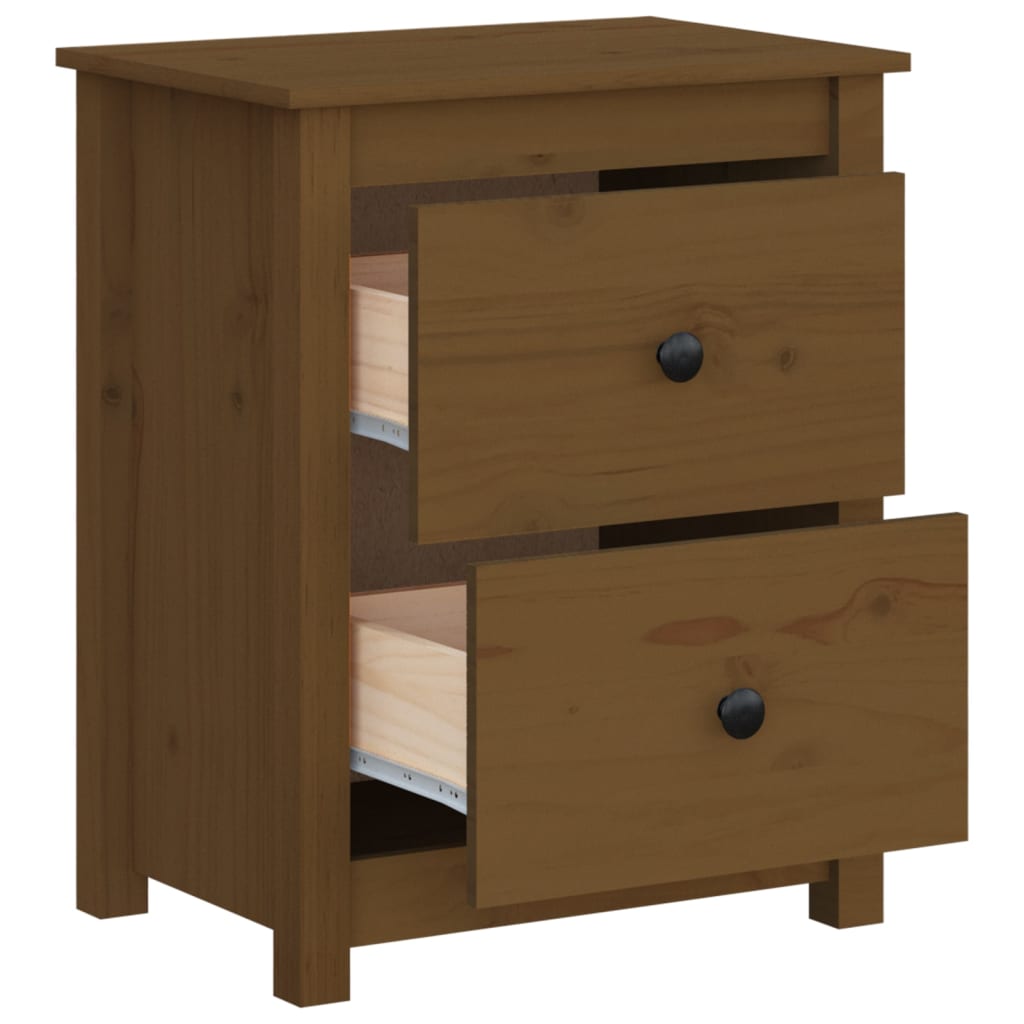 Mesitas De Noche 2 Uds Madera De Pino Marrón Miel 50x35x61,5 Cm_4