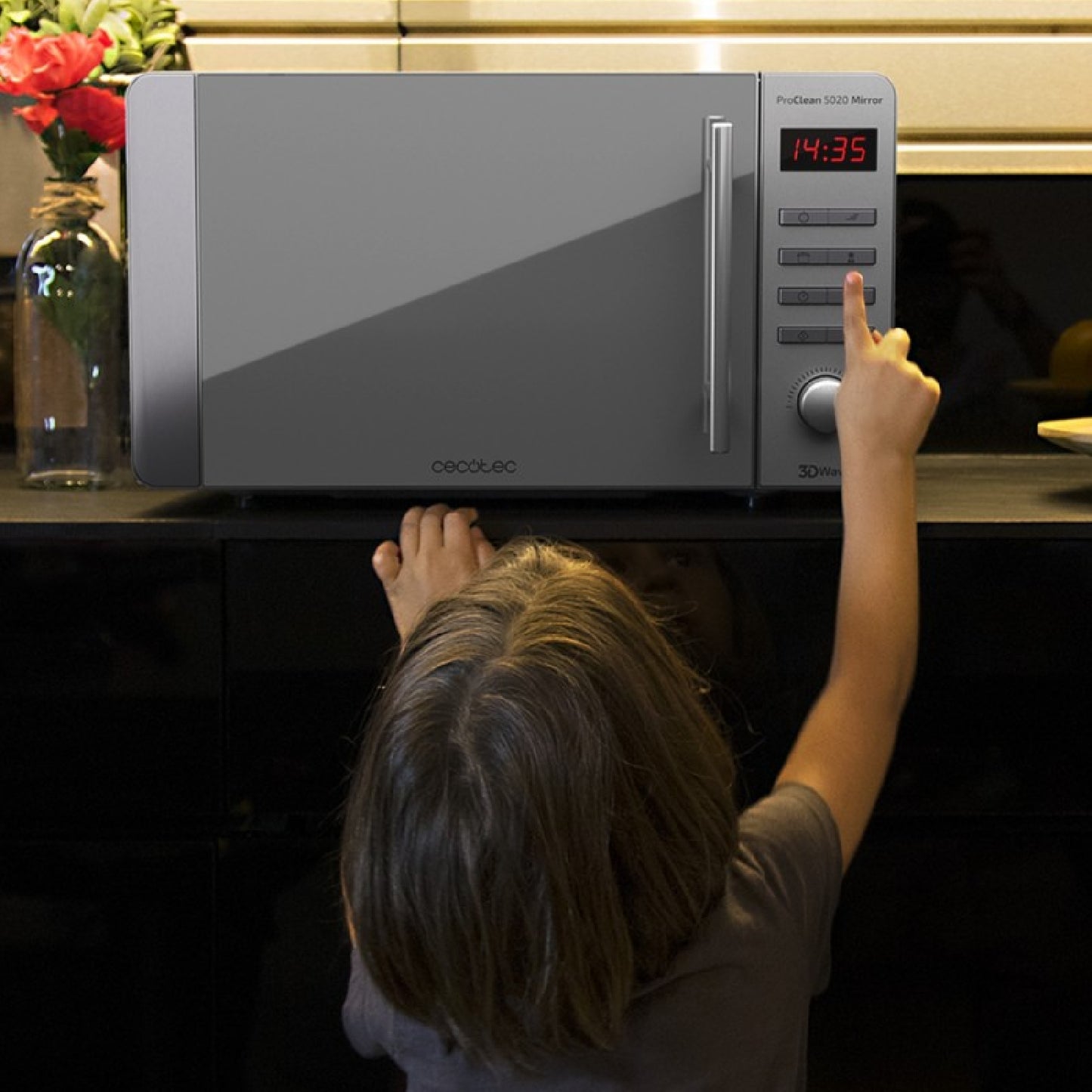 Microondas Proclean 5020 Mirror. 700 W, Capacidad 20 L, Revestimiento Ready2clean Para Mejor Limpieza, Tecnología 3dwave, Diseño Efecto Espejo, Tira_4