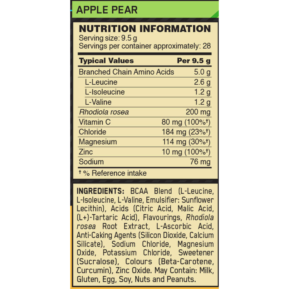 Gold Standard Bcaa Train + Sustain 266 Gr Manzana - Pera_1
