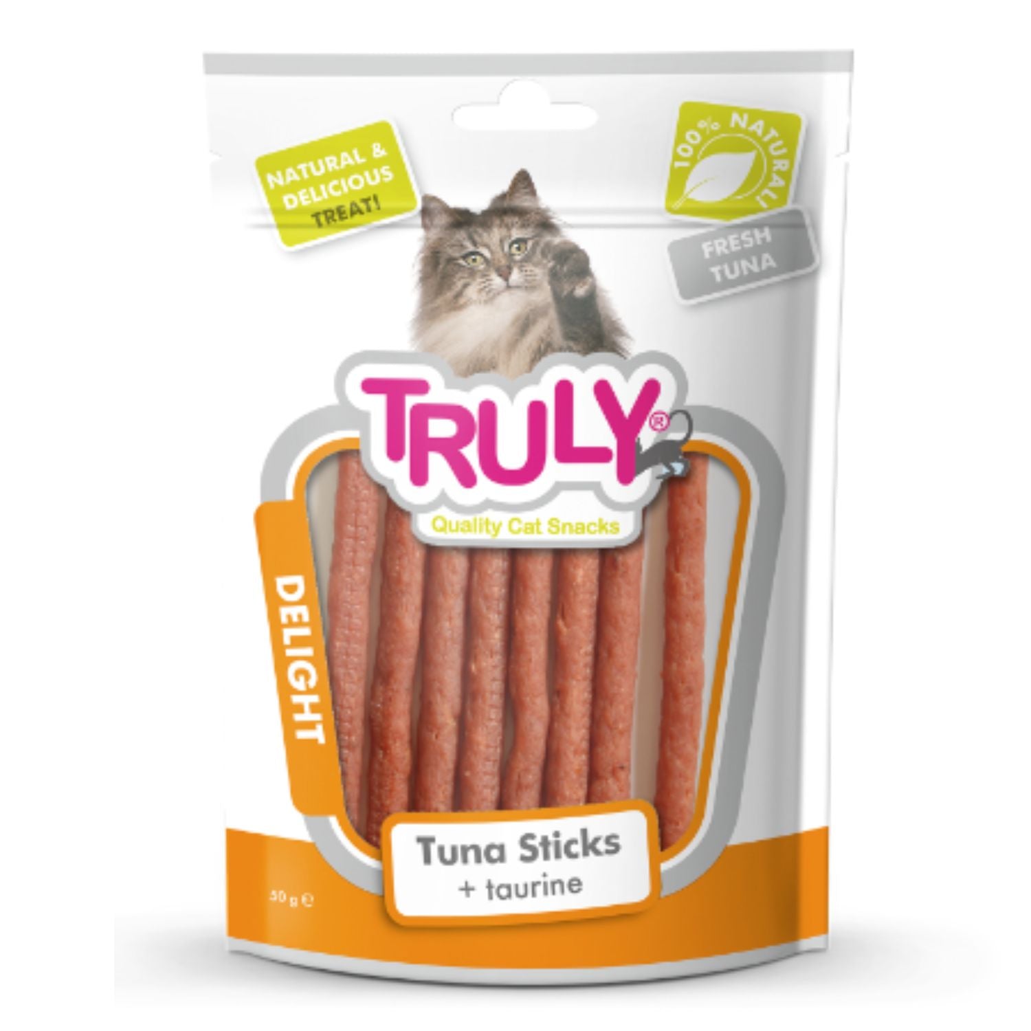 Snack En Barrita Para Gato Rico En Atun Con Taurina Truly 20 Bolsas X 50 Gr