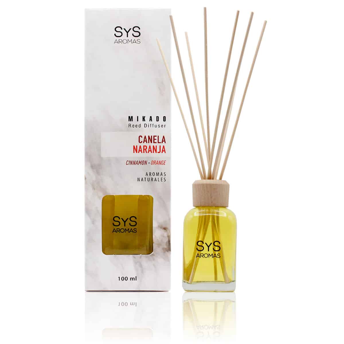Ambientador Mikado Canela-Naranja Mármol SYS Aromas 100 ml | Cítrico y Especiado | Revitalizante_0
