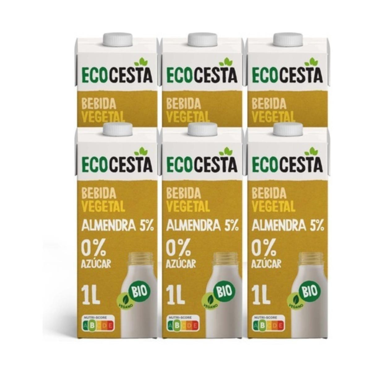 Pack 6 x Bebida Vegetal De Almendra 0% Azúcar Bio, 1L Ecocesta
