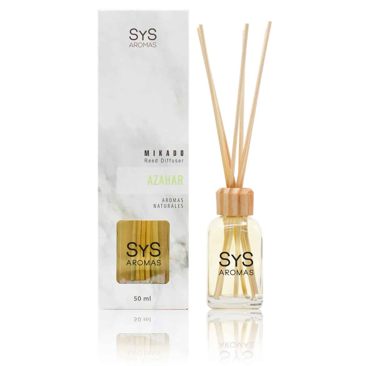 Ambientador Mikado Azahar Mármol SYS Aromas 50 ml | Aroma Floral y Mediterráneo | Calmante_0