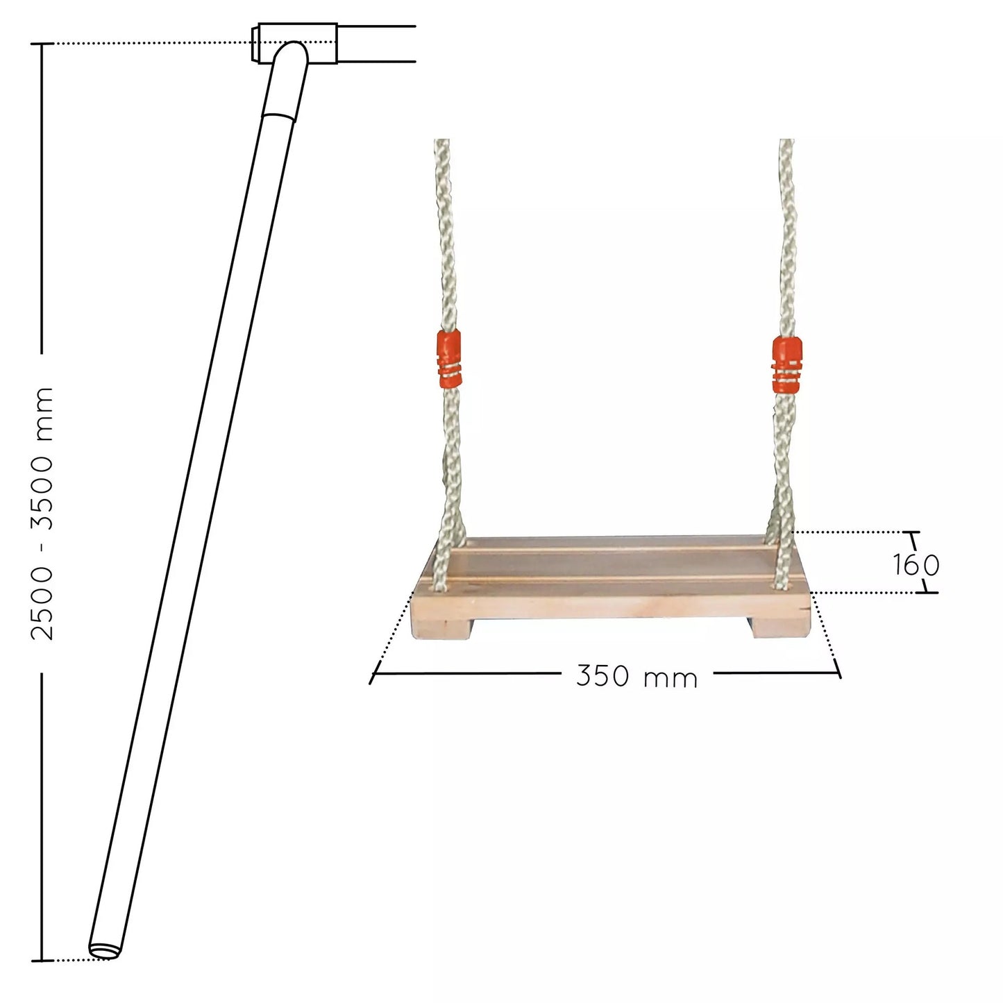 Asiento de madera para columpio Soulet