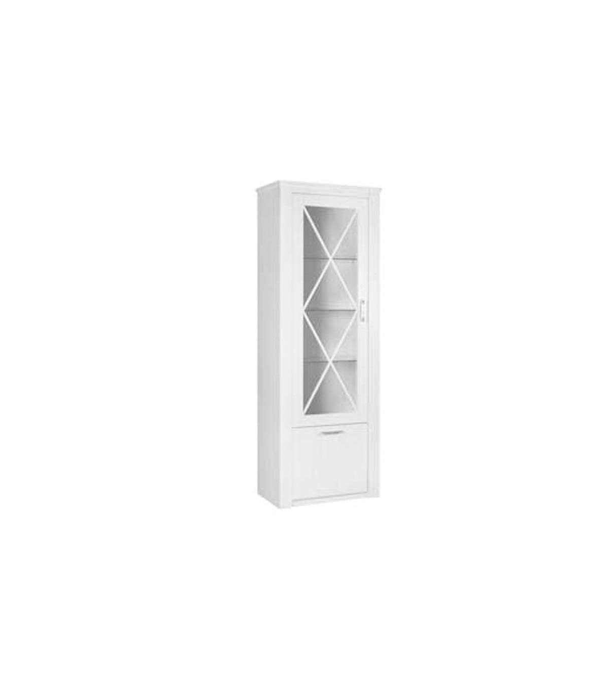 Vitrina 2 Puertas Modelo Austral Acabado Blanco Patinado, 70cm(ancho) 201cm(alto) 40cm(fondo)._0