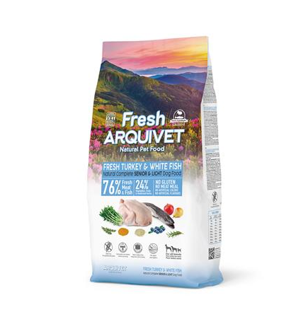 Fresh Senior Light Turkey & White Fish Arquivet 10 Kg Alimento semihúmedo para perros