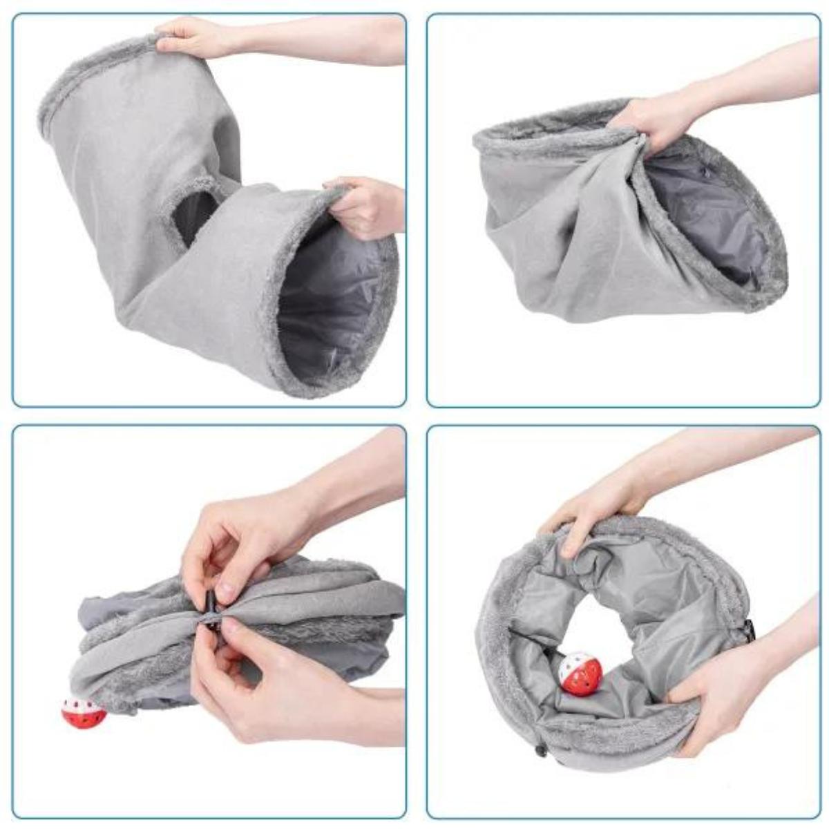 Túnel de juegos con forro para gatos Nobleza