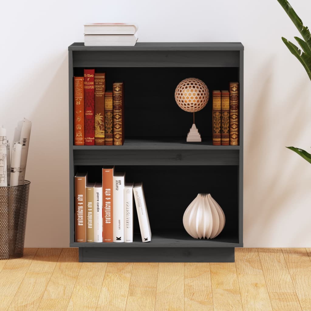 Mesa Consola De Madera Maciza De Pino Gris 60x34x75 Cm / Vetonek_5