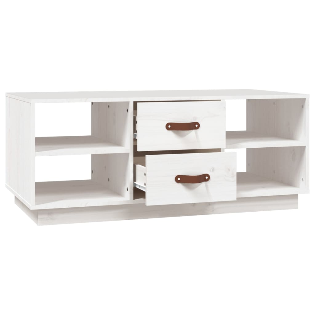 Mesa De Centro De Madera Maciza De Pino Blanco 100x50x41 Cm_4