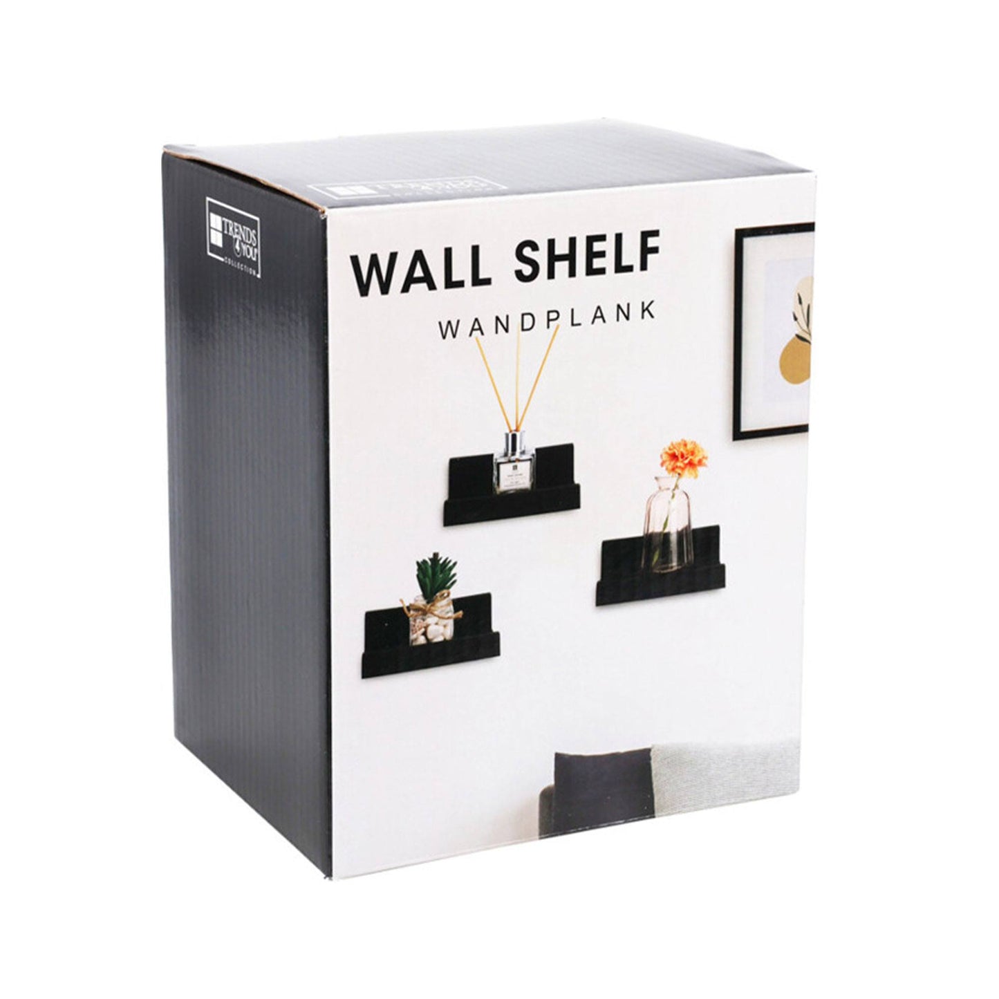 Well Home Juego De 3 Estantes De Pared De Plástico 15,5x4,5x10,5cm