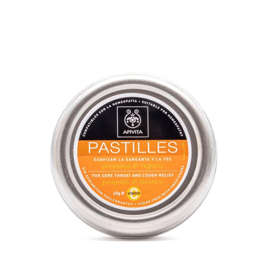 Pastillas Para el Dolor de Garganta y Tos Regaliz y Propóleo Apivita 45 g