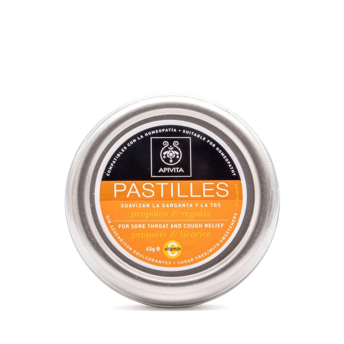 Pastillas Para el Dolor de Garganta y Tos Regaliz y Propóleo Apivita 45 g