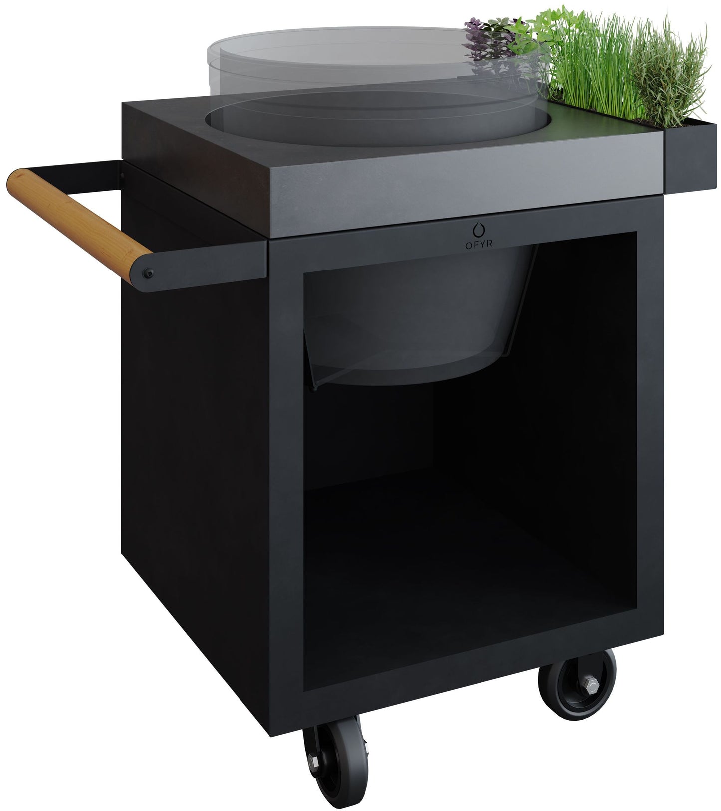 Mesa Con Tabla De Hormigã³n Black Ofyr 65 Pro Para Kamado_0