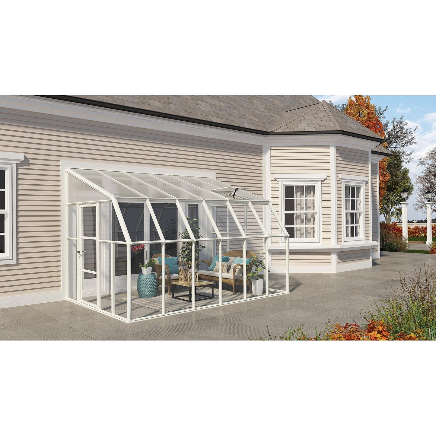 Pérgola adosada cerrada Sunroom 384x257 cm