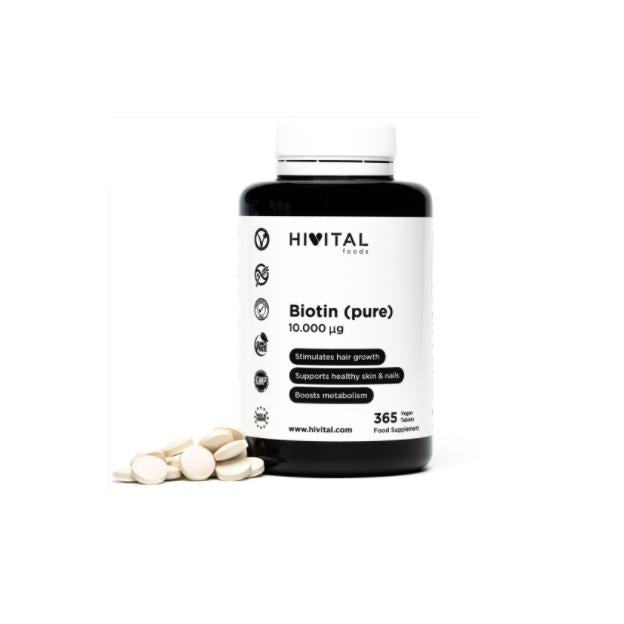 Biotina 10.000 mcg Hivital 365 comprimidos veganos