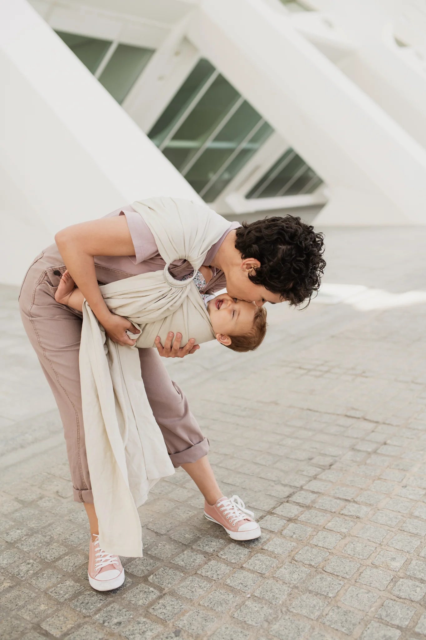 Bandolera Portabebé Boba Ring Sling Pampas Beige_2