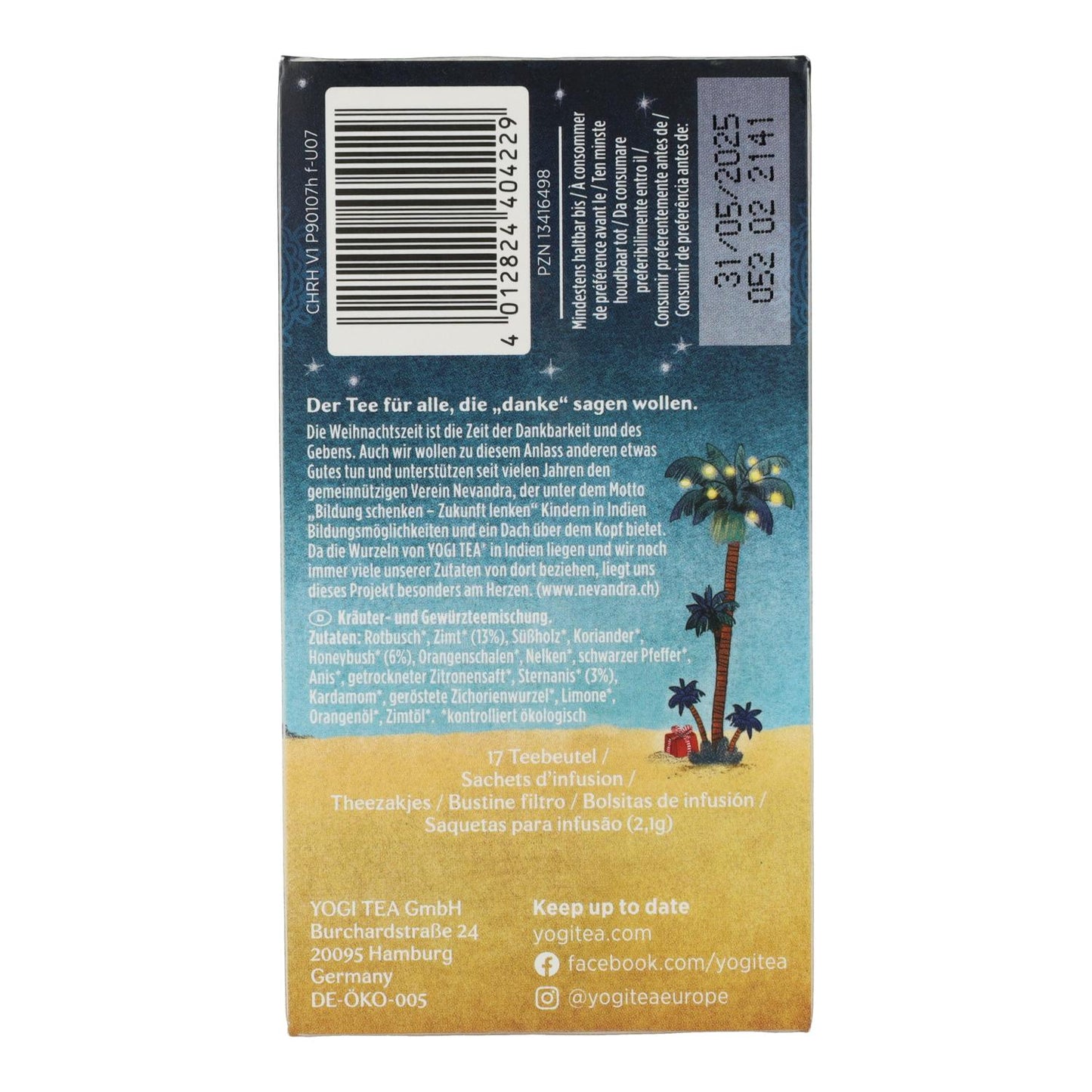Yogi Tea BIO Té Navidad 17 bolsitas