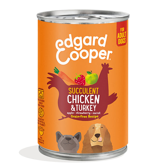 Comida húmeda para perros Pollo y Pavo Edgard & Cooper 400 g