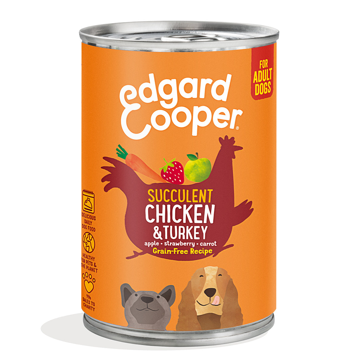 Comida húmeda para perros Pollo y Pavo Edgard & Cooper 400 g
