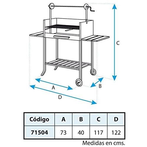 Barbacoa completo con Parrilla Inox y Bandejas de Madera Imex el Zorro