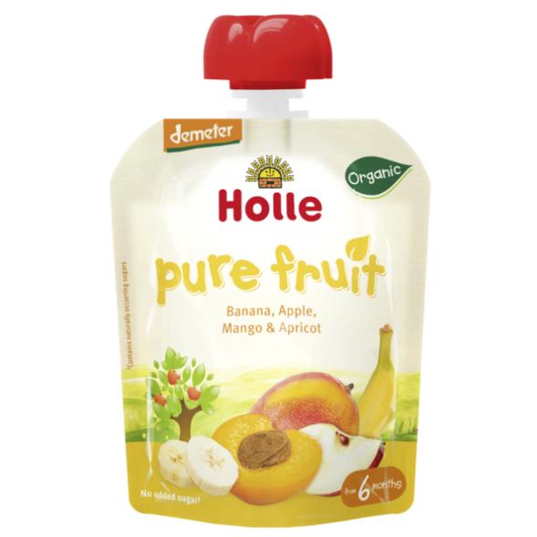 Smoothie BIO de plátano,manzana, mango y albaricoque Holle 90g