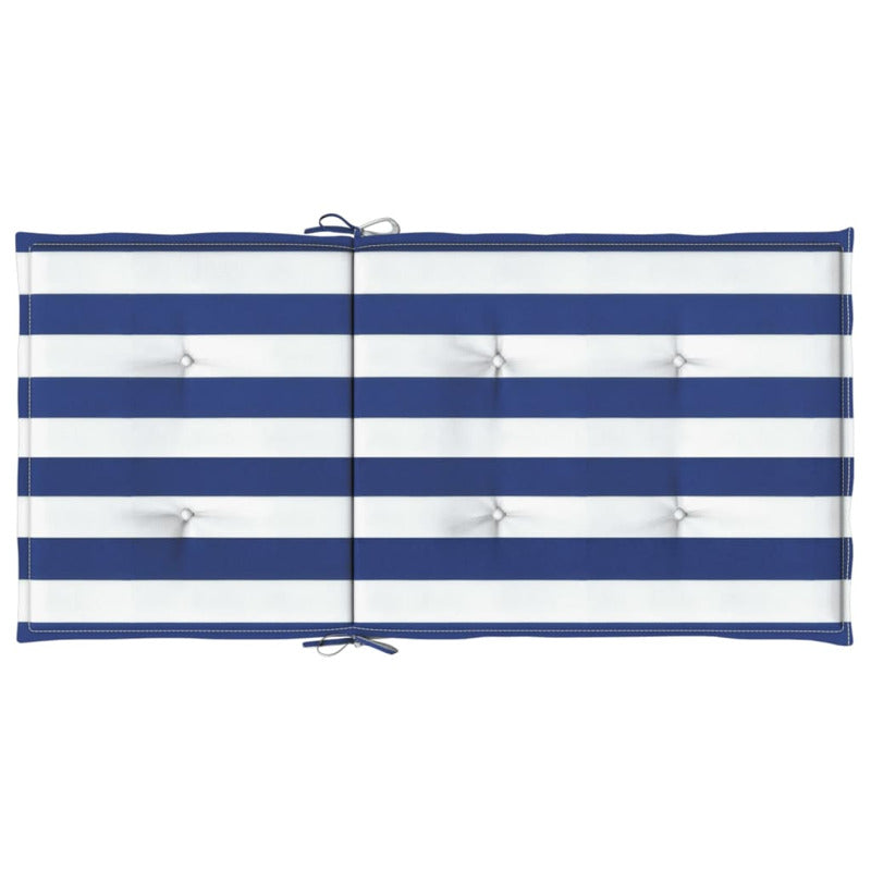 Vidaxl Cojines Silla De Respaldo Bajo 4 Uds Tela A Rayas Azul Y Blanco_5
