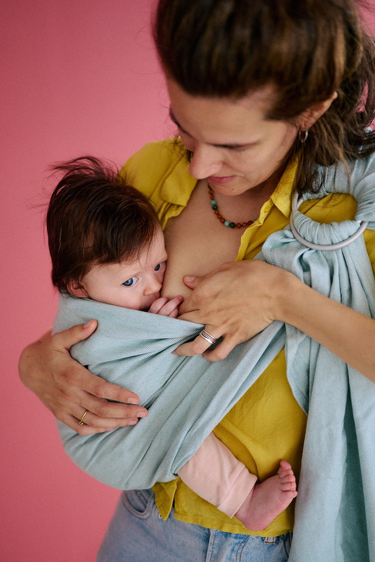 Bandolera Portabebé Momawo Fresh Menta Bambú