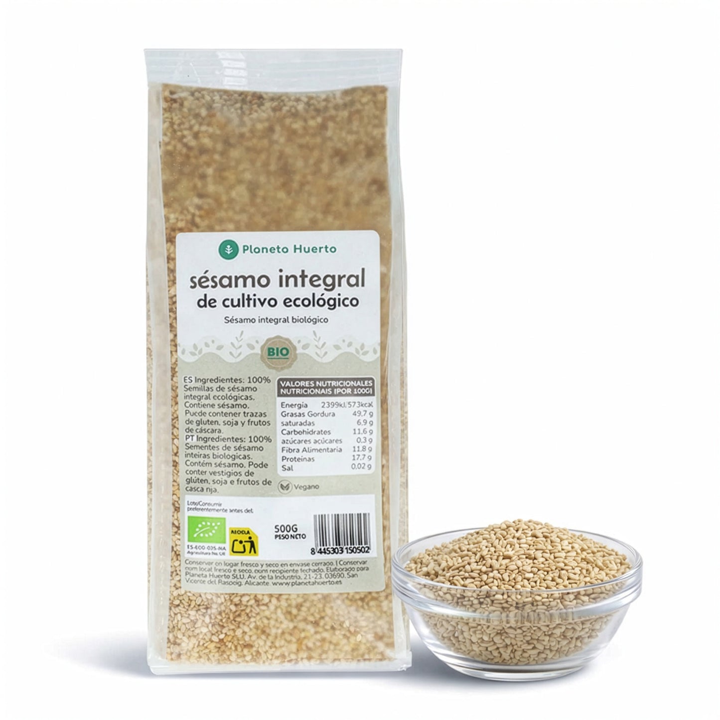 Sésamo integral crudo ECO Planeta Huerto 500 g