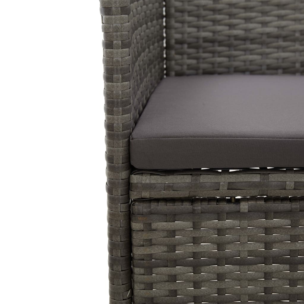 Vidaxl Sillas De Comedor Para Jardín 2 Unidades Ratán Sintético Gris_5