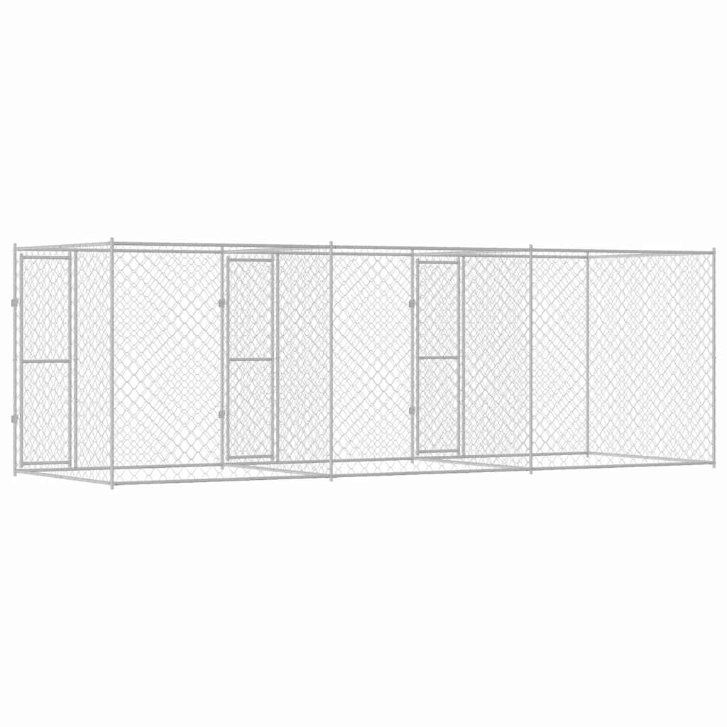 Jaula Para Perro Plateado 600 X 200 X 200 Cm Acero Galvanizado_5