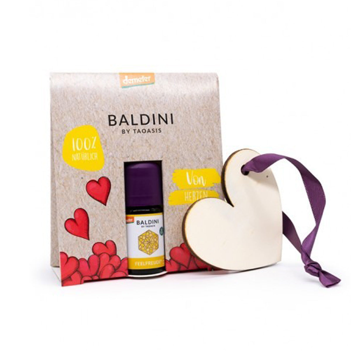 Kit Aroma Alegría: Limón, el Pomelo y la Naranja, 5 ml + Colgante de madera en forma de corazón