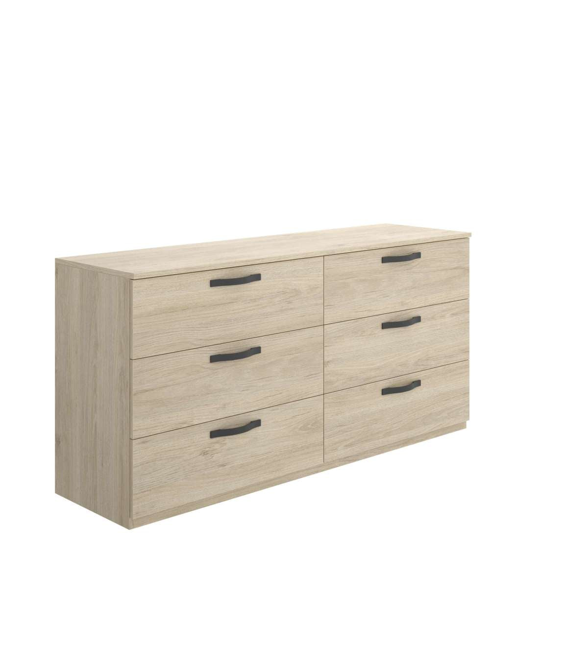 Comoda Doble 6 Cajones Jaen En Acabado Natural 72.3 Cm(alto)140.4 Cm(ancho)44.7 Cm(largo)_5