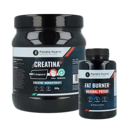 Pack rendimiento muscular Planeta Huerto Creatina Creapure 300 g + Fat Burner 90 caps