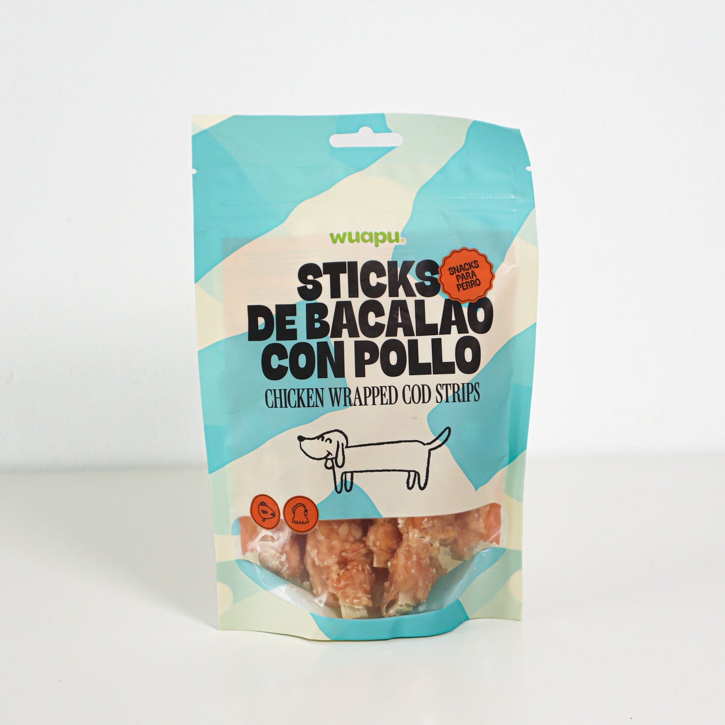 Snack Para Perro En Stick De Bacalao Con Pollo Desecado Wuapu